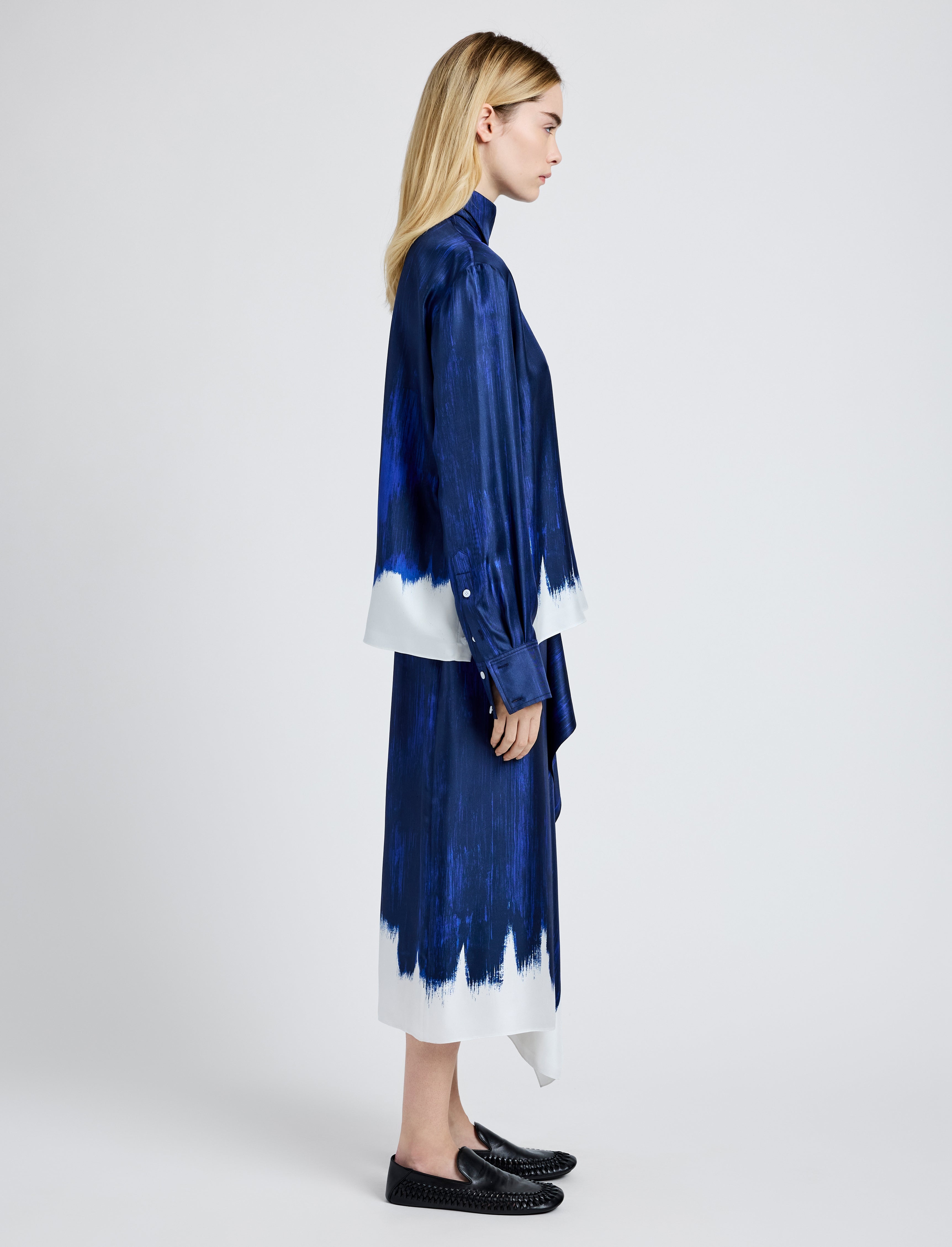 Amery Skirt in Double Printed Silk Twill - 3