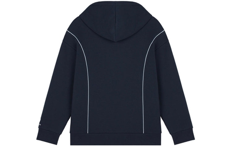 (WMNS) New Balance Athletics Fleece Sweatshirt 'Navy White' AWT11502-ECL - 2