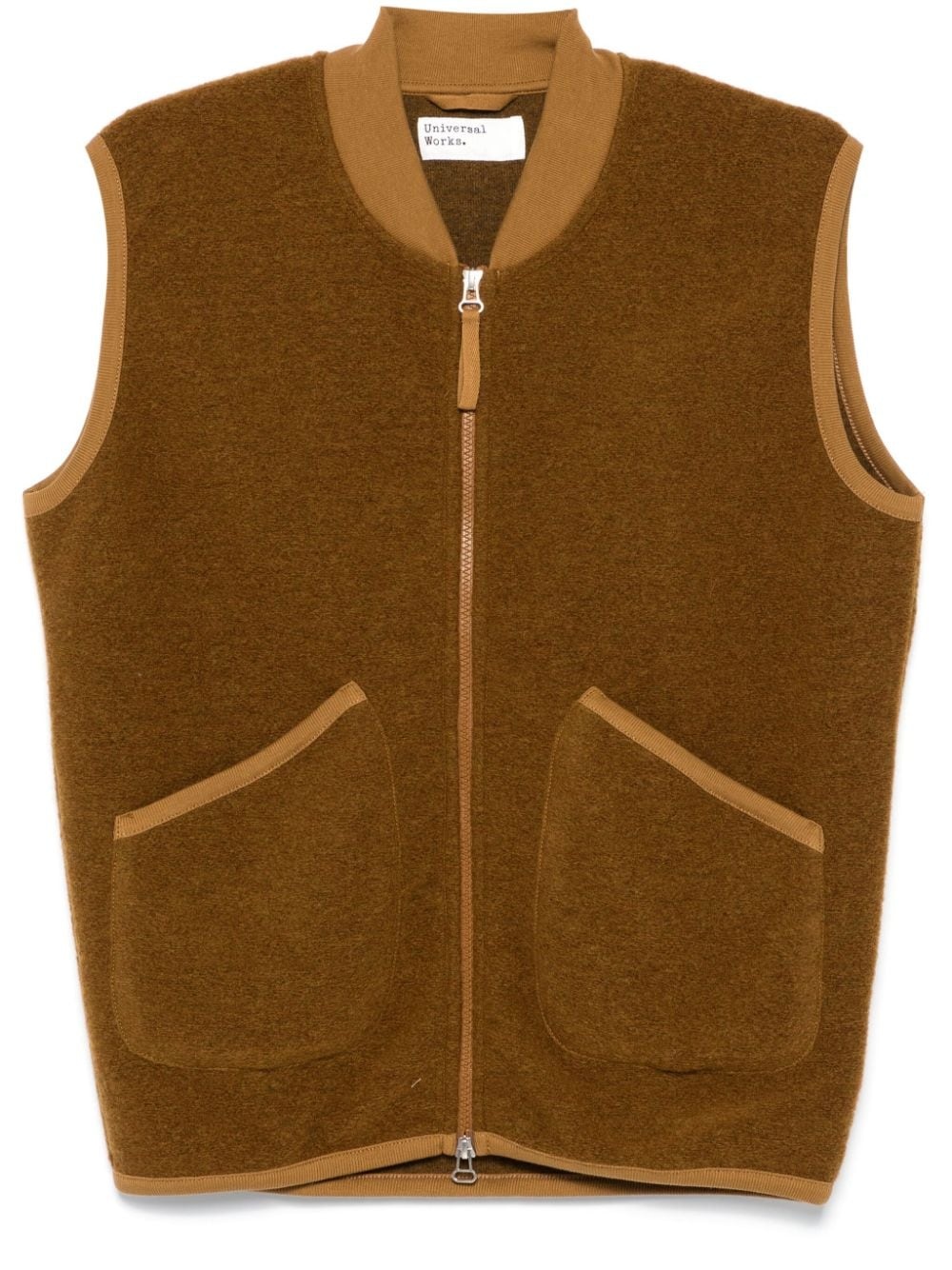 zipped fleece gilet - 1