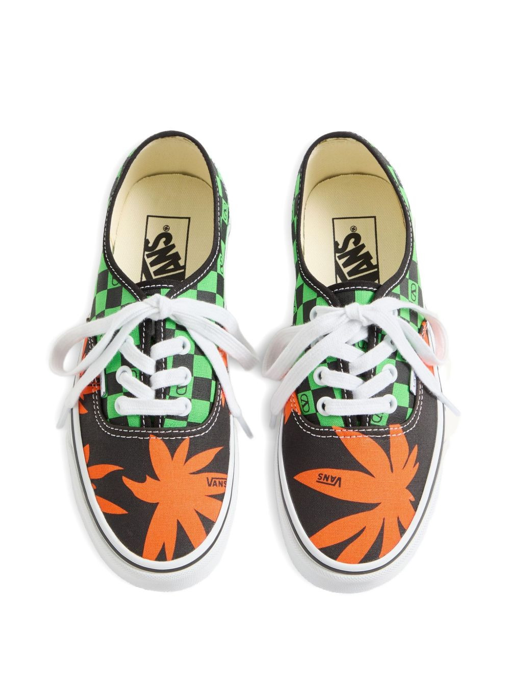 x Vans checkerboard tropical-leaf sneakers - 4