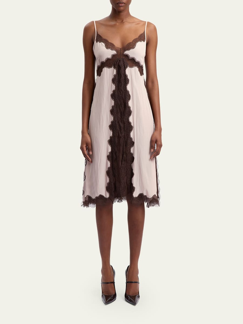16ARLINGTON Laura Silk Midi Slip Dress outlook