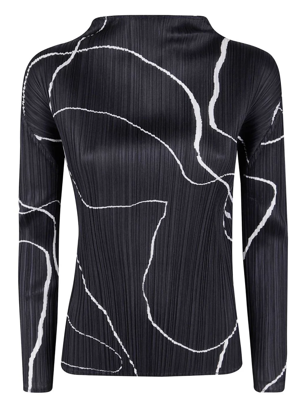 mock-neck pleated top - 1