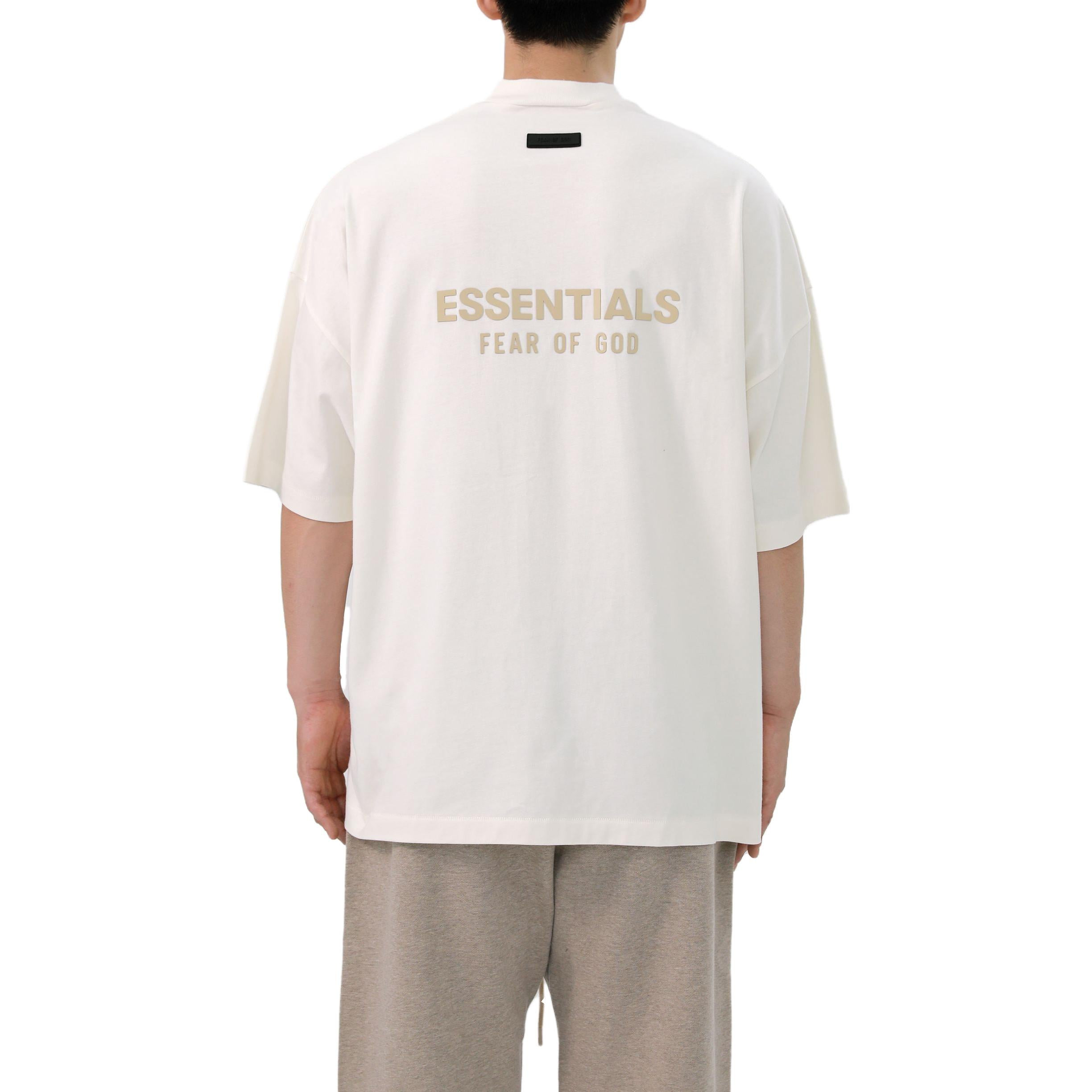 Fear of God Essentials FW23 V-Neck T-shirt 'Cloud Dancer' 125BT234111F - 6