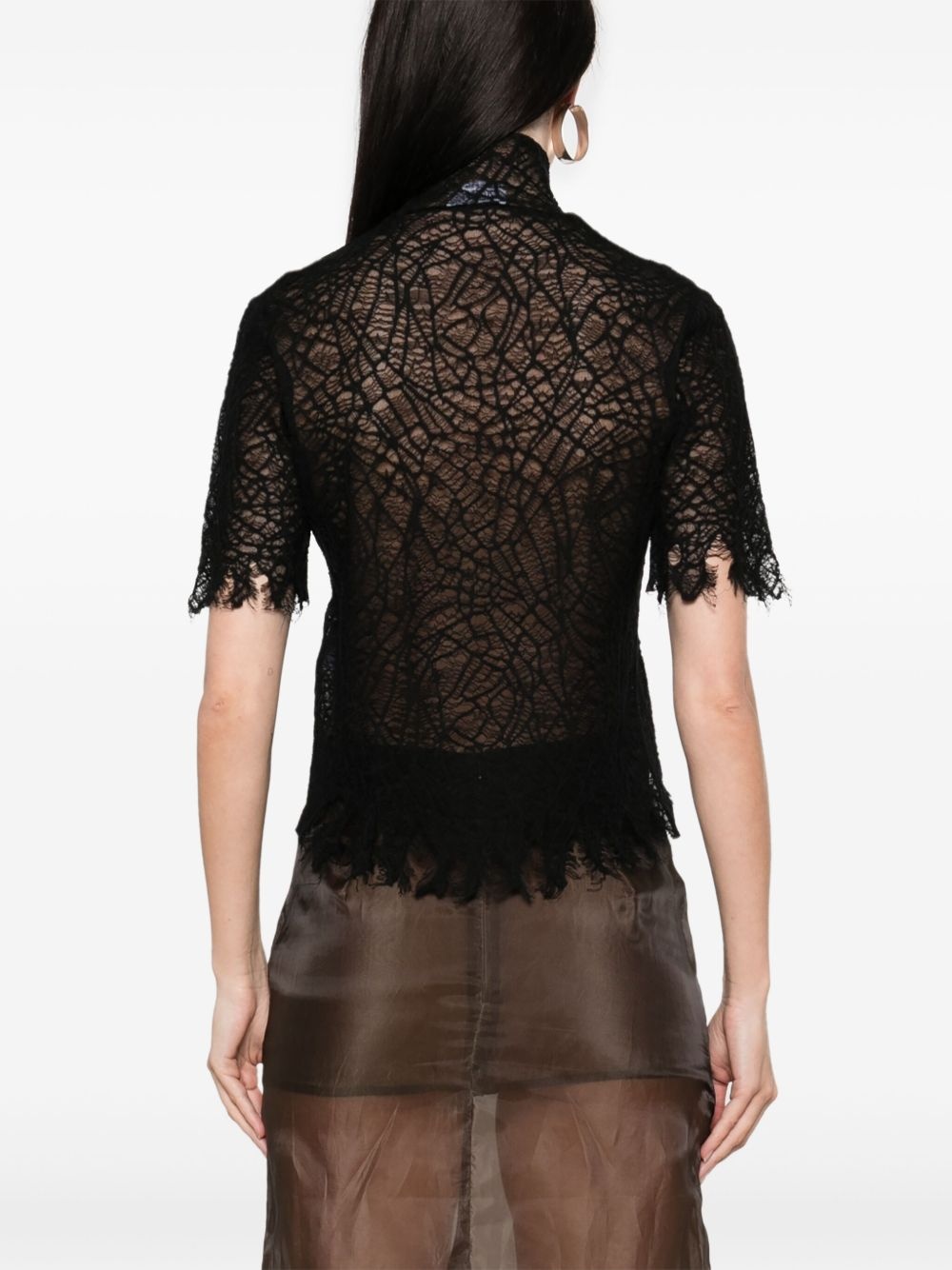 lace T-shirt - 4