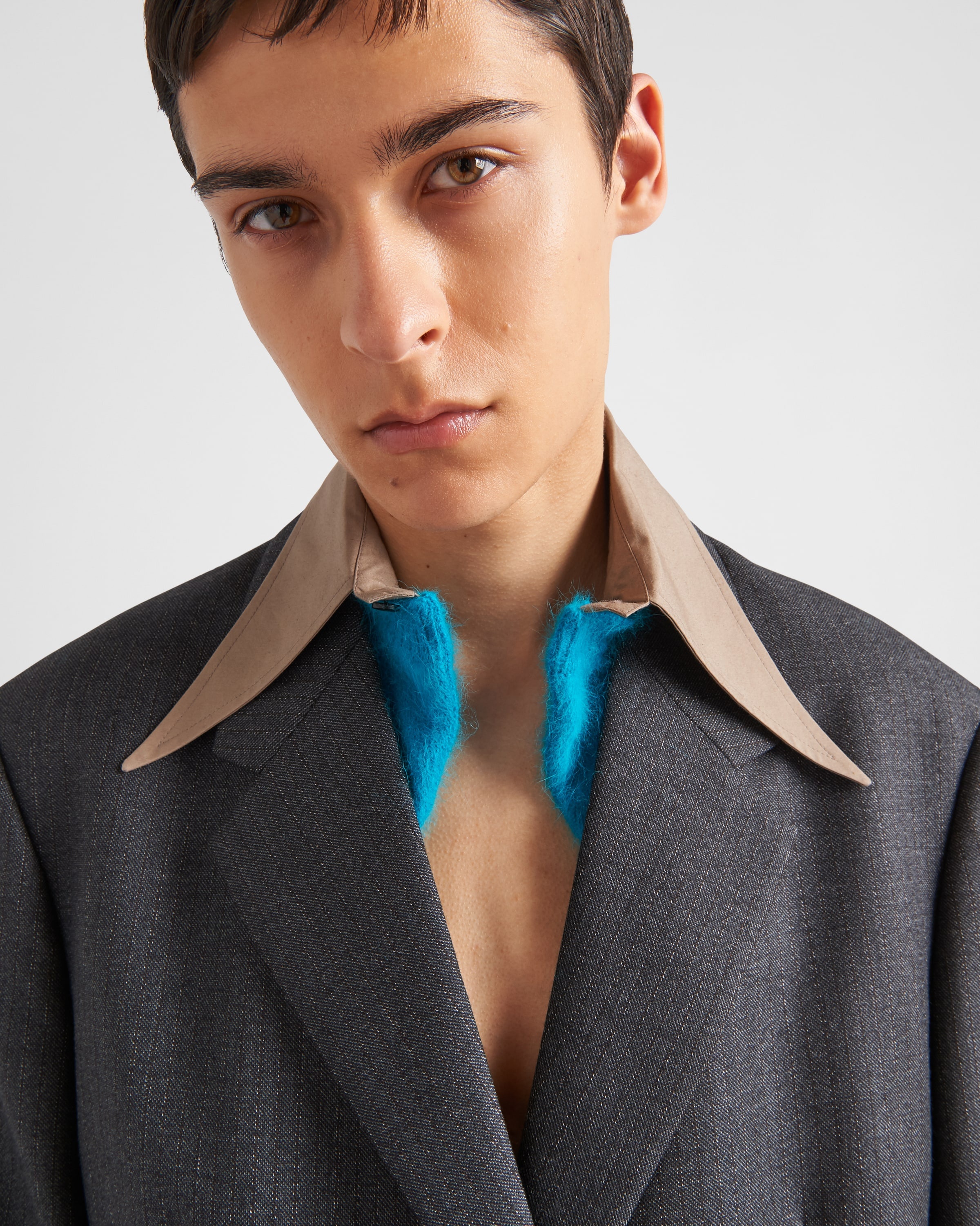 Single-breasted wool jacket with collar - 6