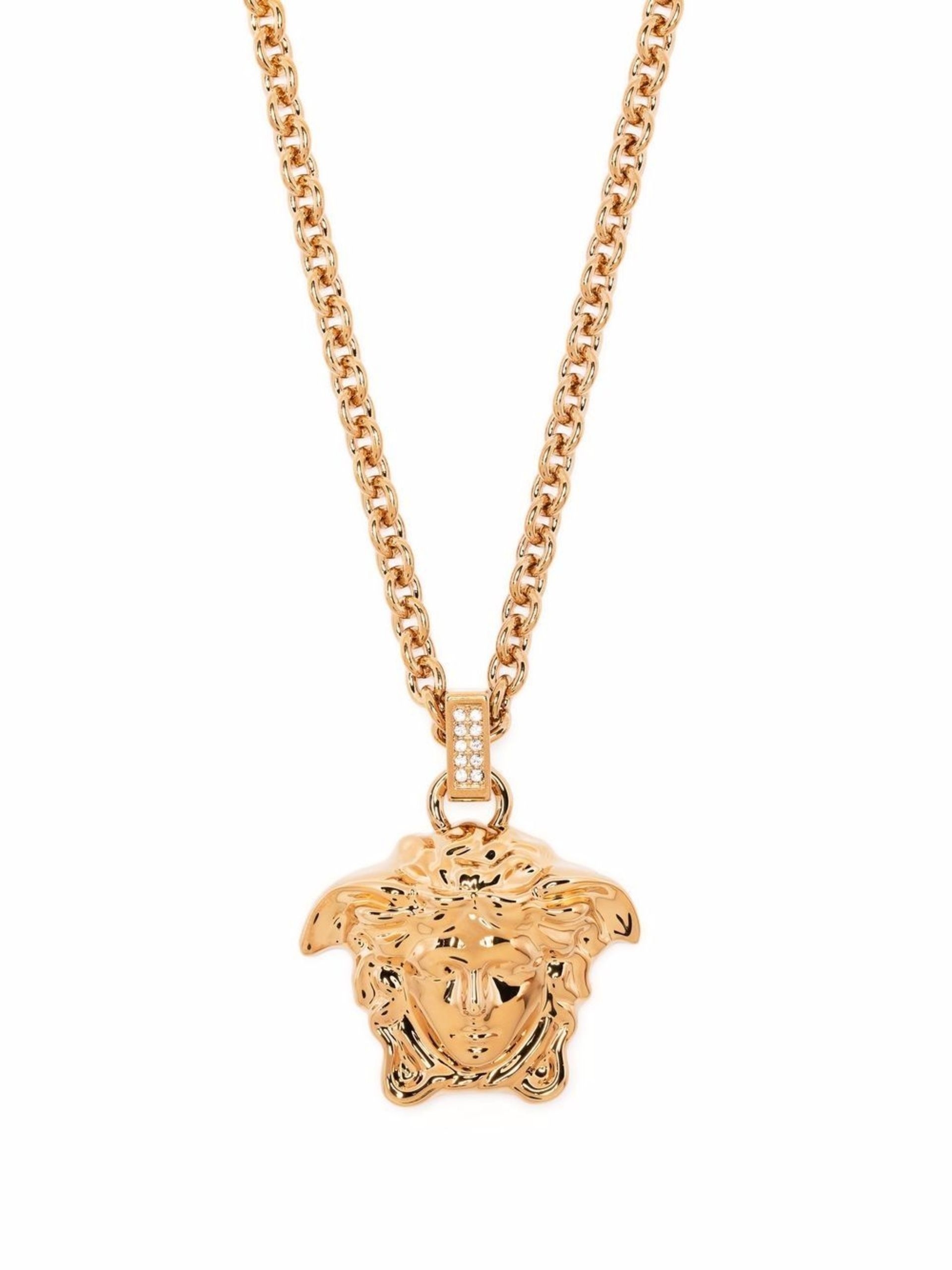 Gold-tone La Medusa Crystal Necklace - 3