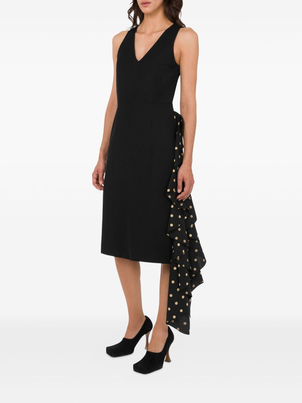 polka-dot ruffled mini dress - 2