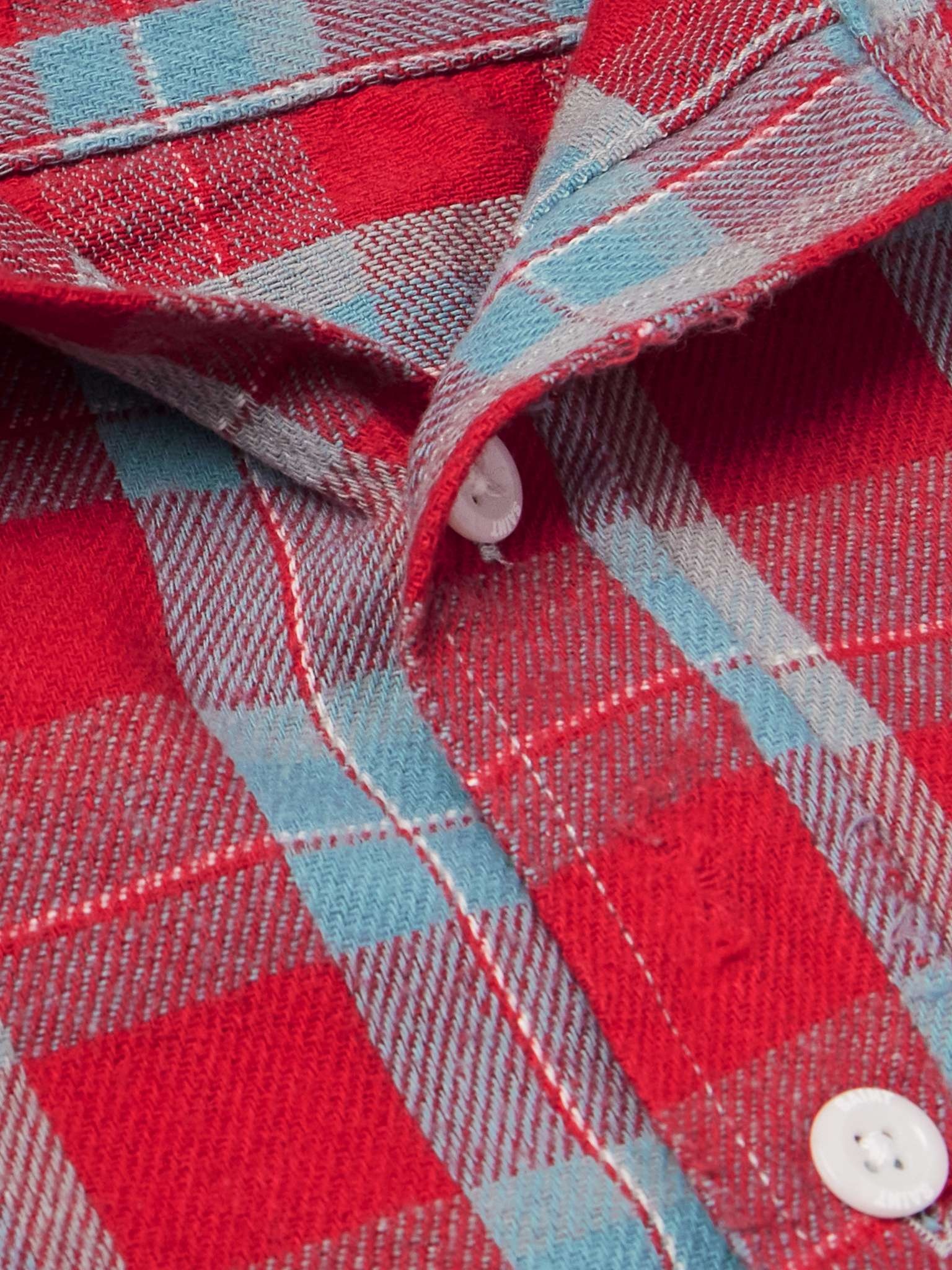 Distressed Checked Cotton-Flannel Shirt - 4