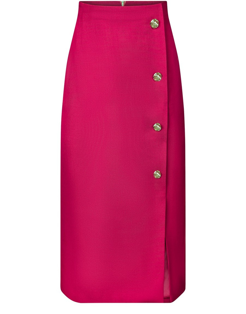 Midi wool gabardine pencil skirt 1