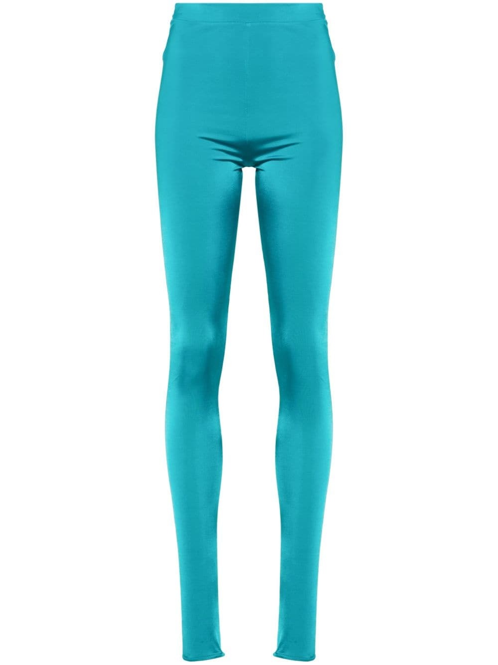 elasticated-waist tapered leggings - 1