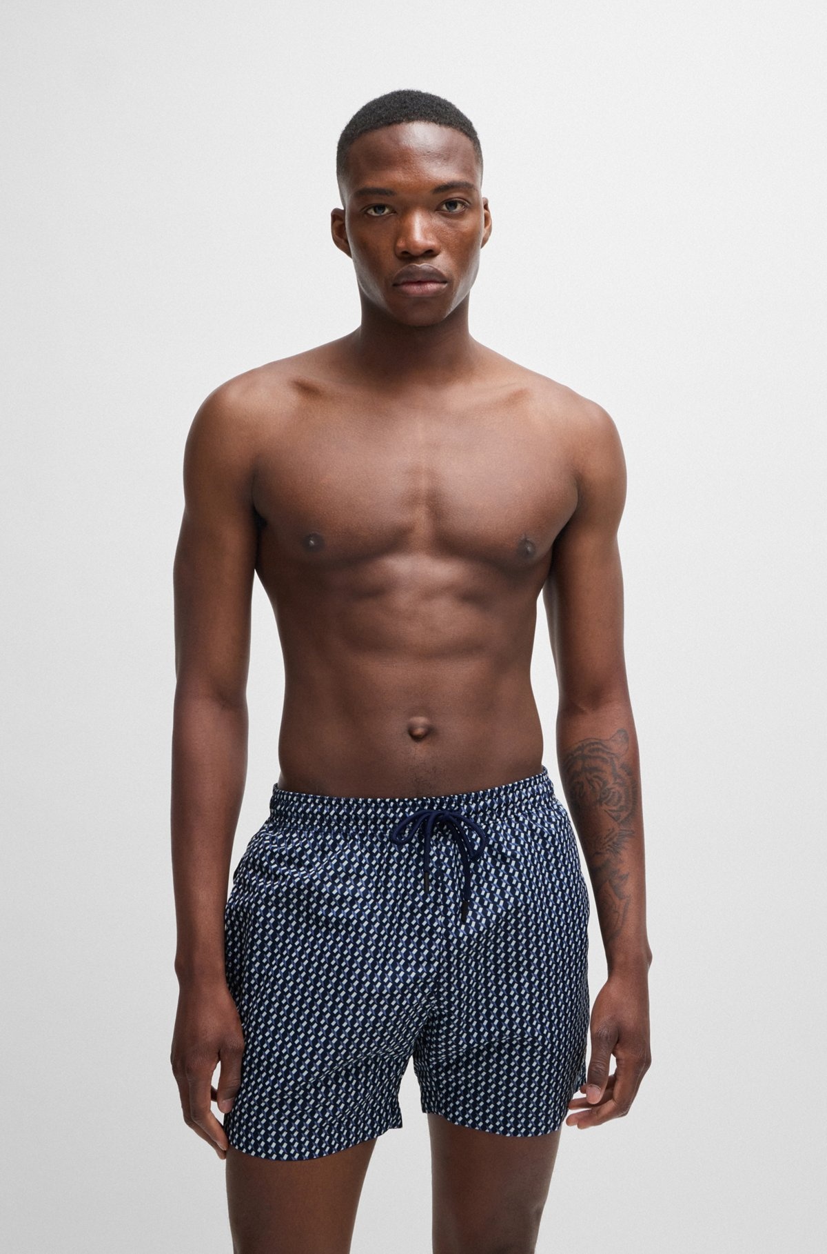 DRAWSTRING-WAIST SWIM SHORTS WITH ALL-OVER PRINT - 2