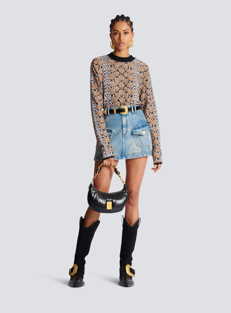 Balmain 1945 Soft Hobo bag in crinkled leather outlook