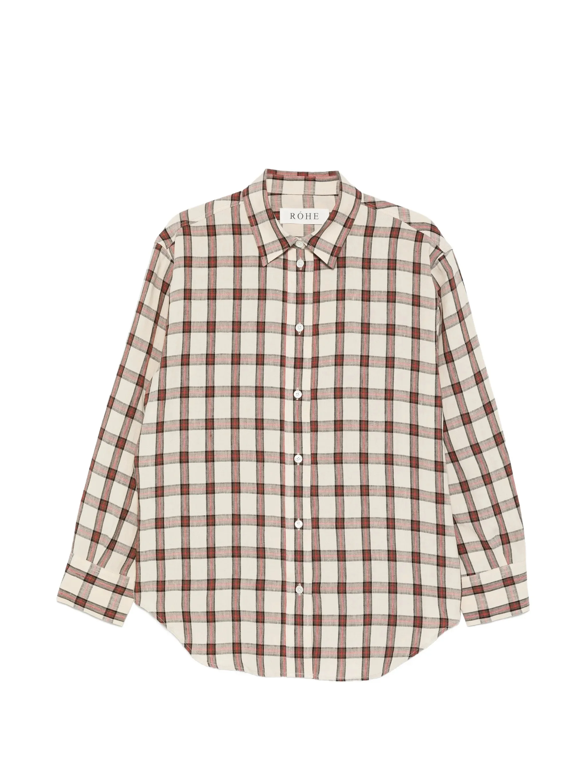 check-pattern oversized shirt - 1
