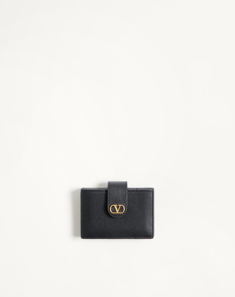 VALENTINO GARAVANI VLOGO SIGNATURE CARDHOLDER IN GRAINY CALFSKIN 1