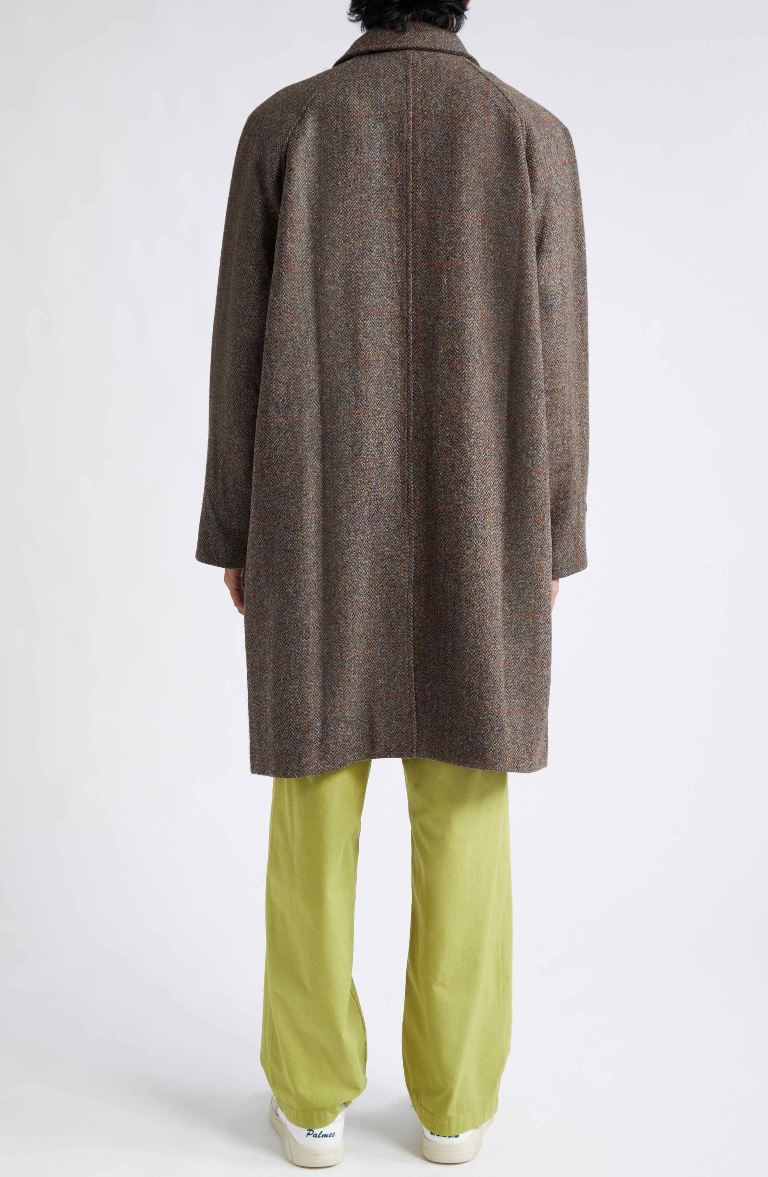 PALMES Cedric Wool Herringbone Topcoat in Brown Herringbone at Nordstrom - 3