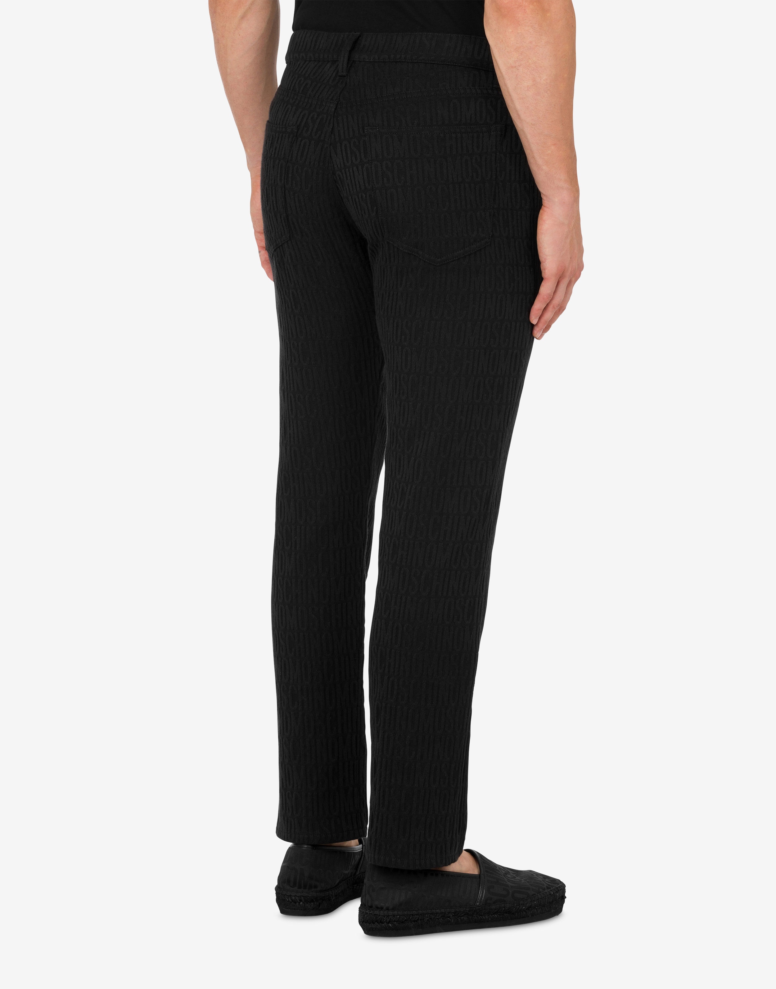 ALLOVER LOGO COTTON AND VISCOSE BLEND TROUSERS - 3