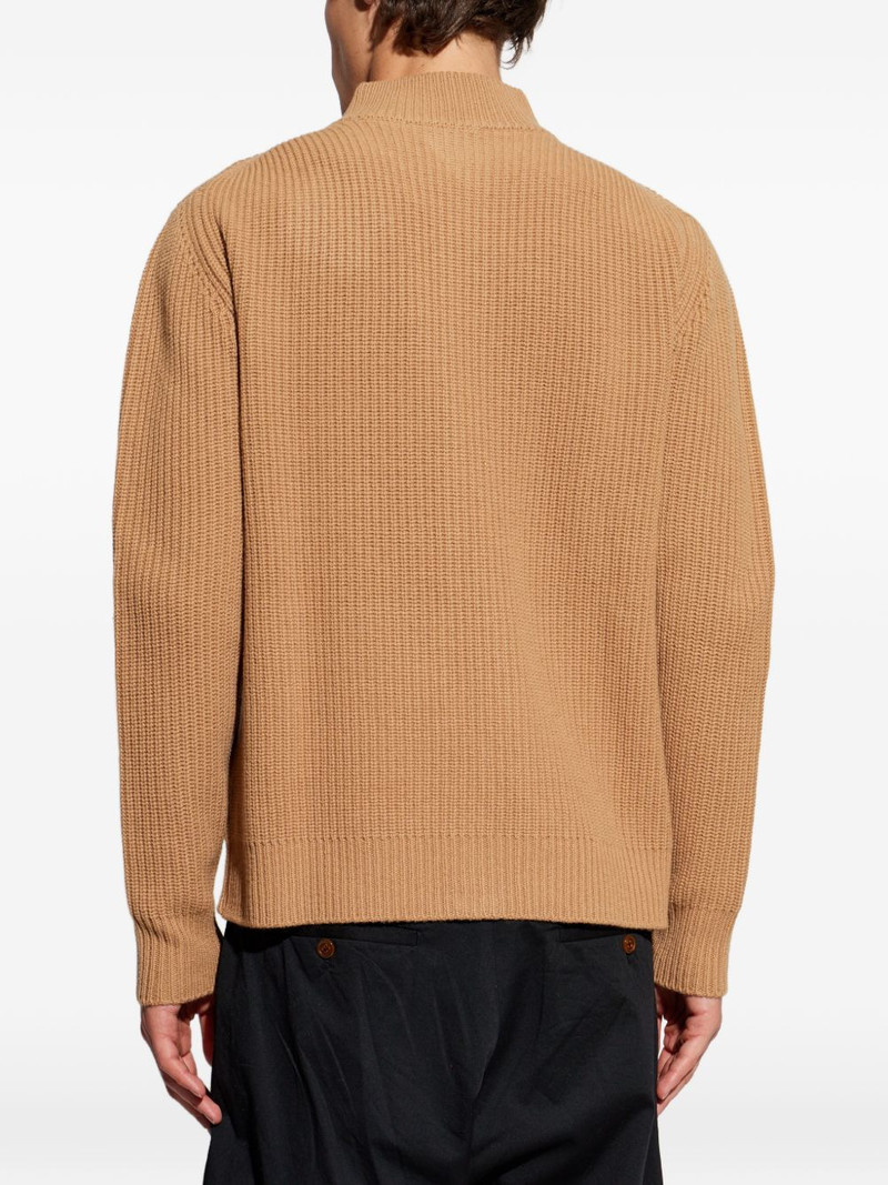 Fisherman zip embroidered sweater 4