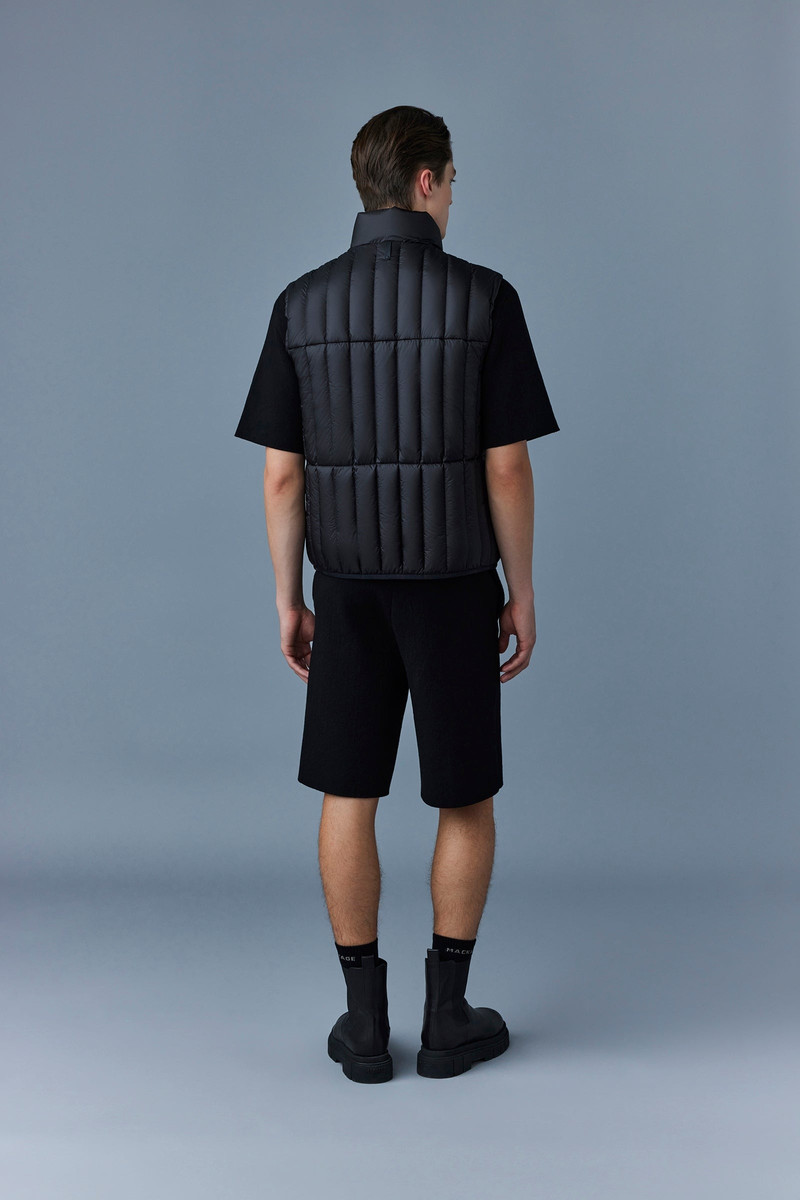 PATRICK Translucent ripstop light down vest with funnel collar 4