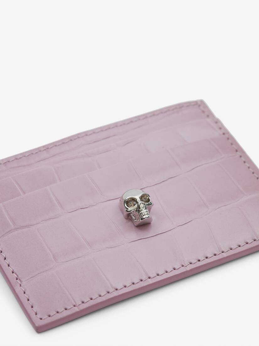 Women's Skull Card Holder in Antique Pink - 4