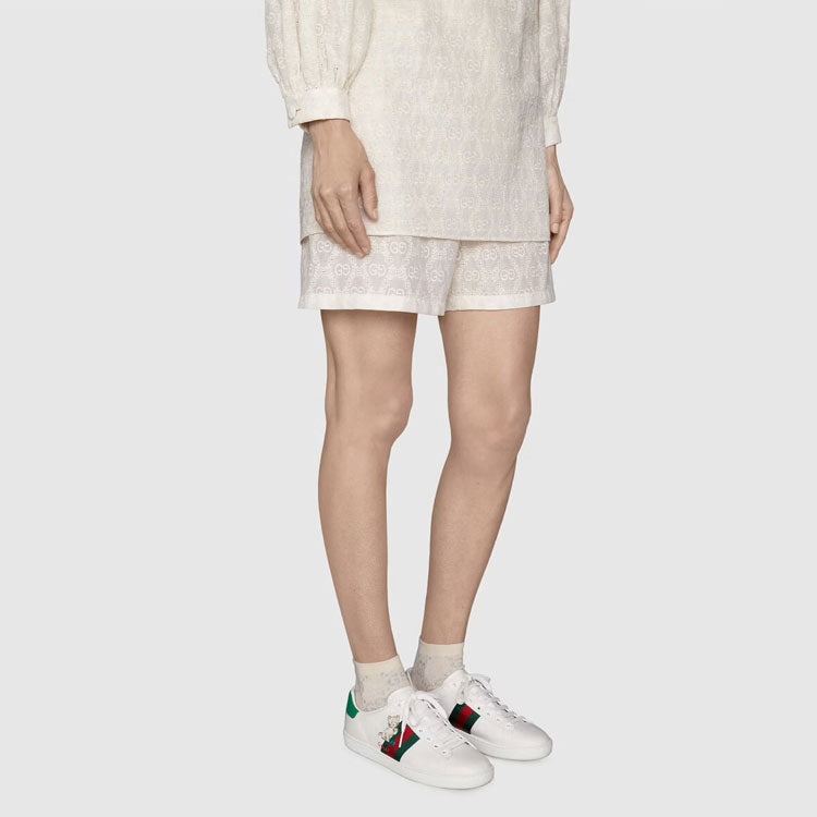 (WMNS) Gucci GG Lam Socks 'Ivory Light Grey' 631451-3GF79-9263 - 3