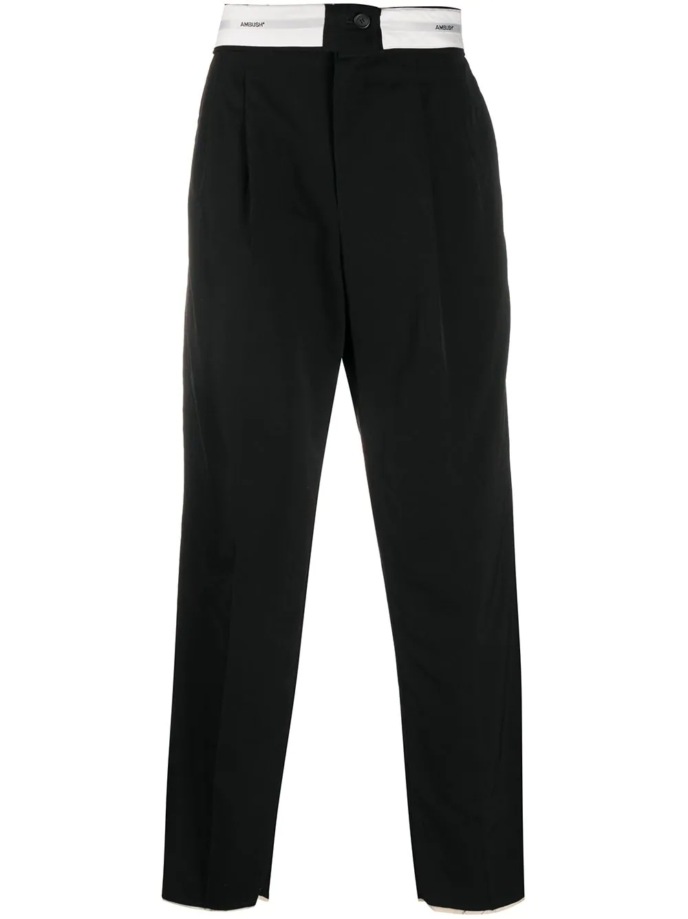 folded waist trousers - 1