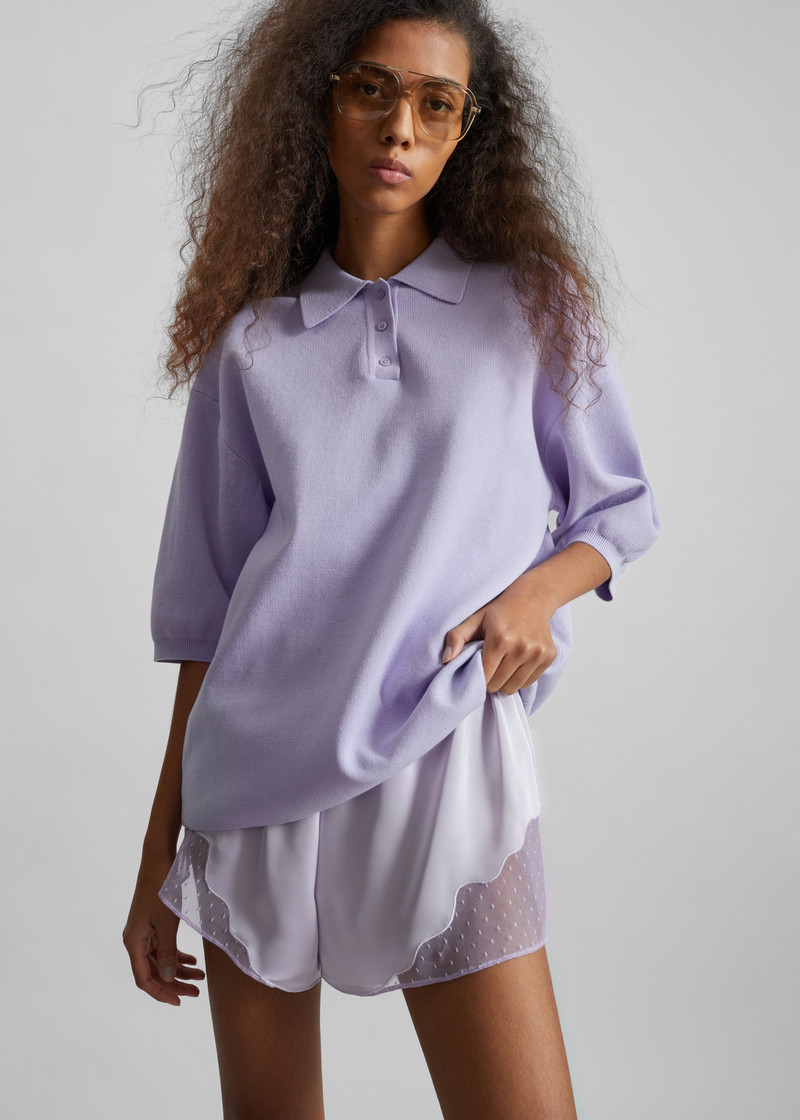 Malmo Satin Mini Shorts - Lavender 6