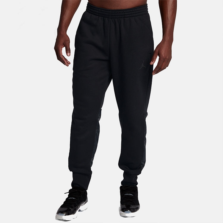 Air Jordan Sw Aj11 Hybrid Logo Loose Fleece Lined Bundle Feet Sports Pants Black 908365-010 - 4