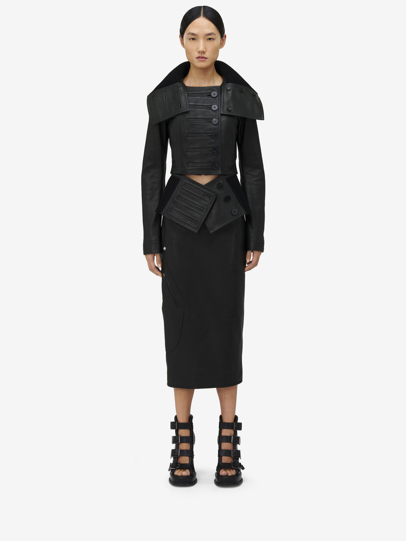 Alexander McQueen Leather Pencil Skirt outlook