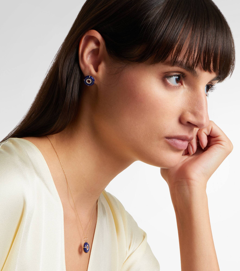 MATEO 14kt gold earrings with lapis lazuli and diamonds outlook