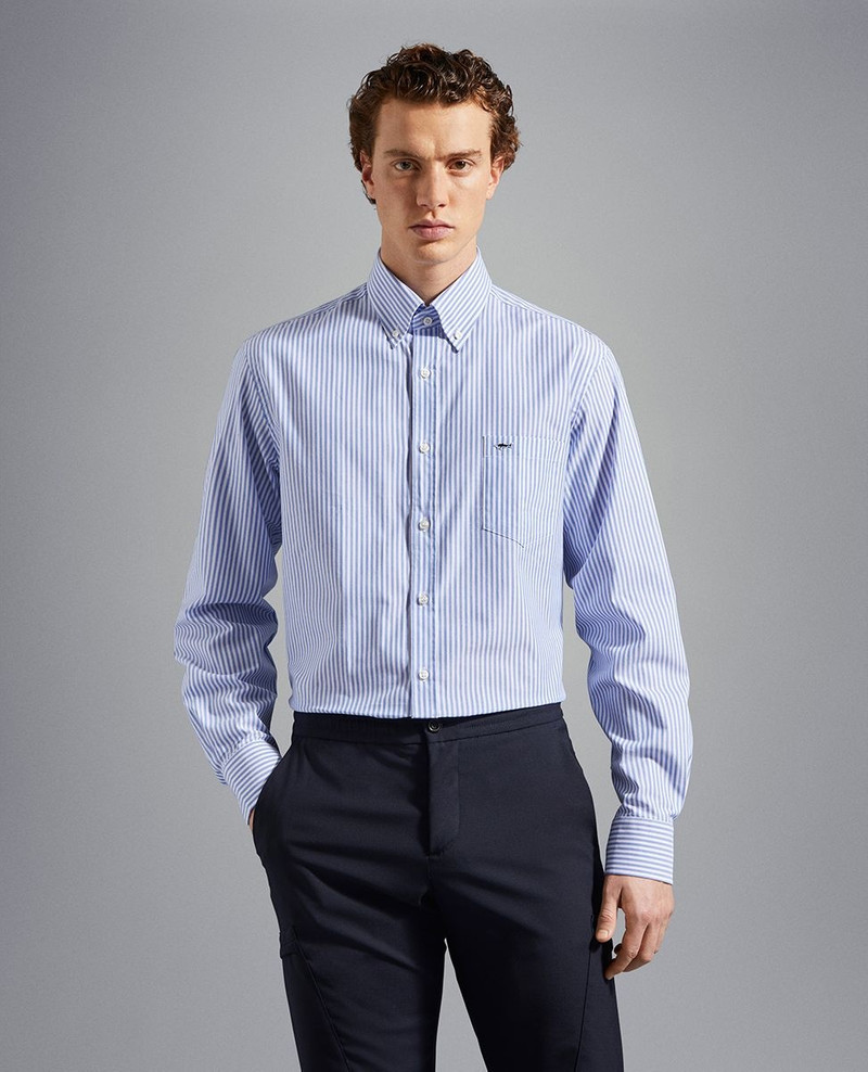Paul & Shark Striped Oxford cotton shirt outlook