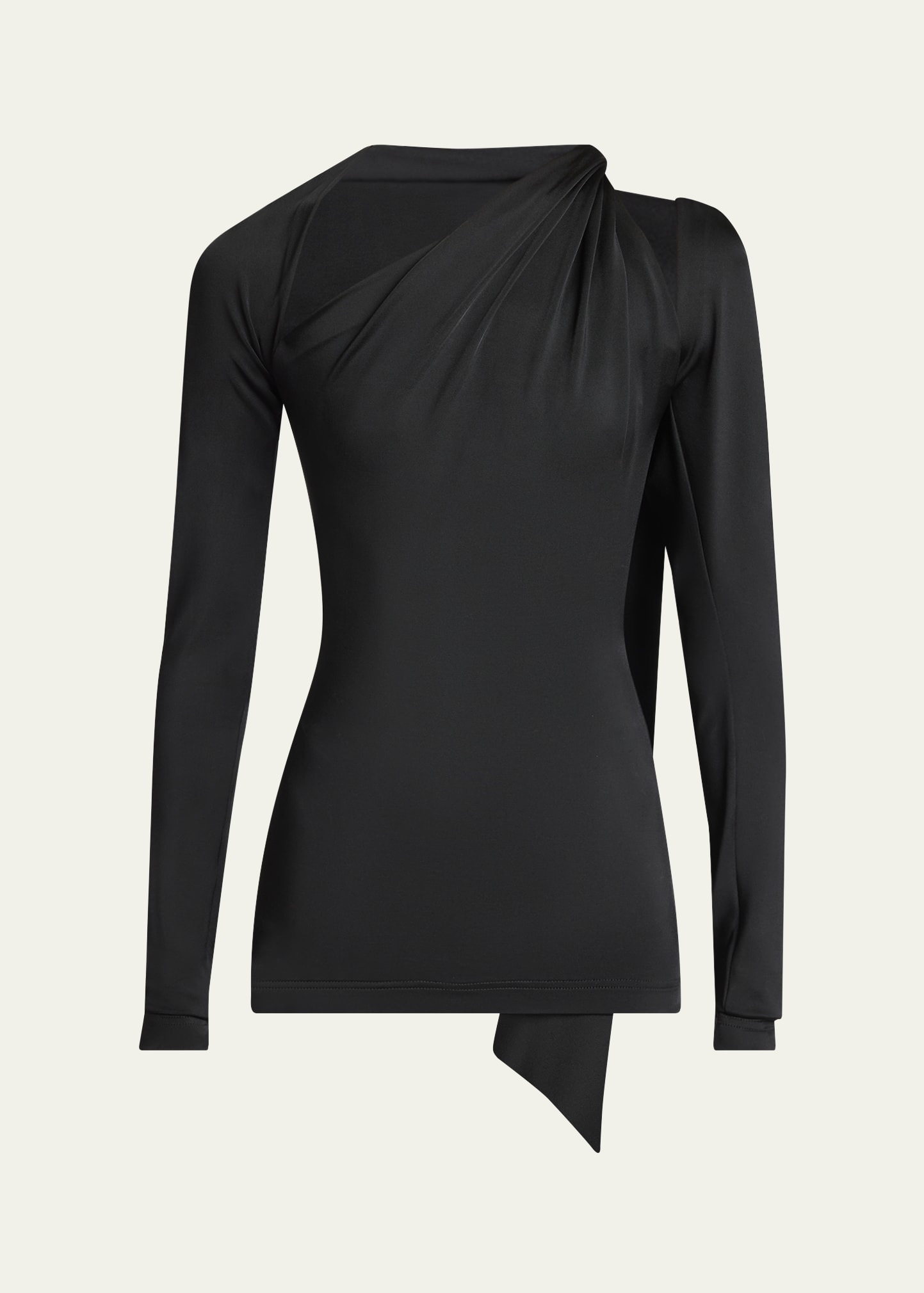 Slash Neckline Jersey Top - 1