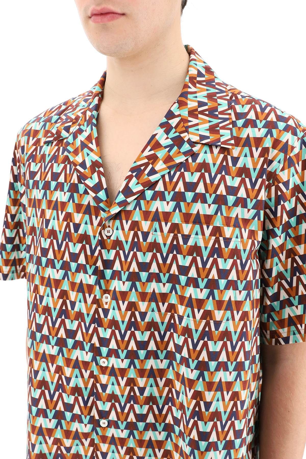 OPTICAL VALENTINO BOWLING SHIRT - 5