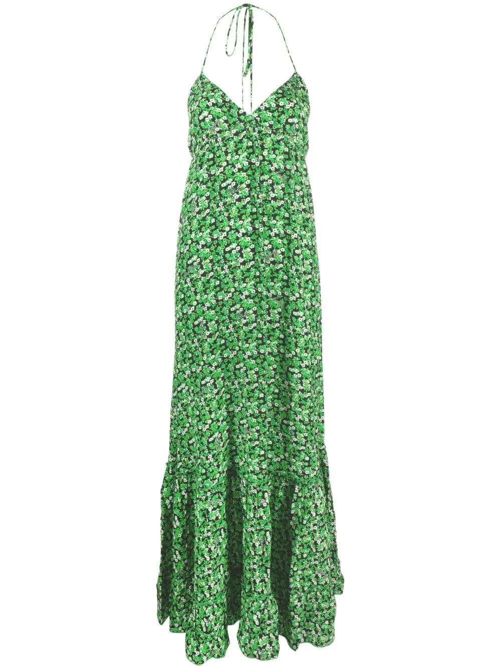 floral-print halterneck maxi dress - 1
