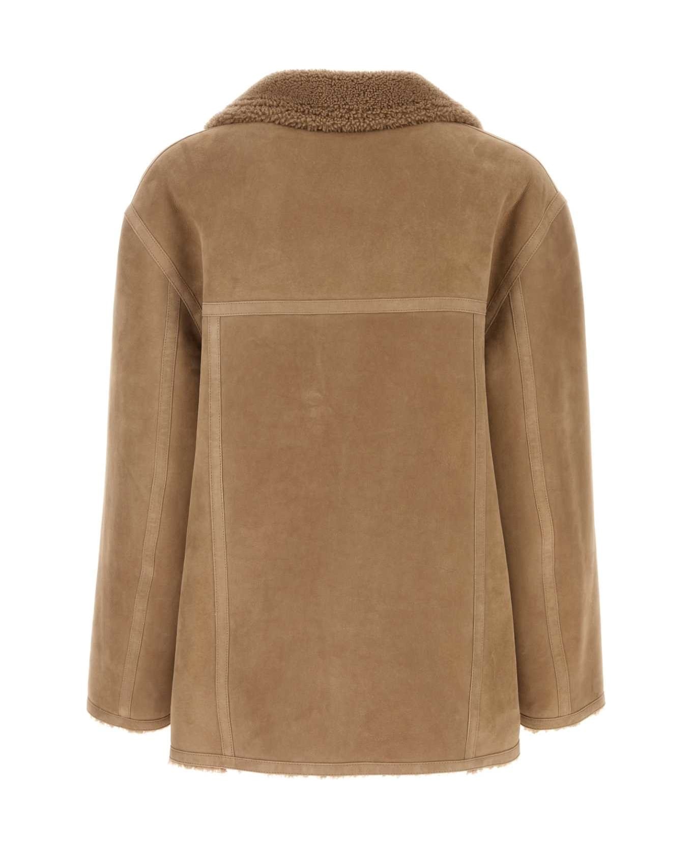 Camel Shearling Jacket - 2
