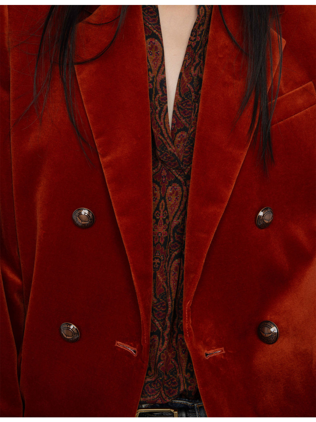 Vaska Double-Breasted Cotton-Velvet Blazer - 6