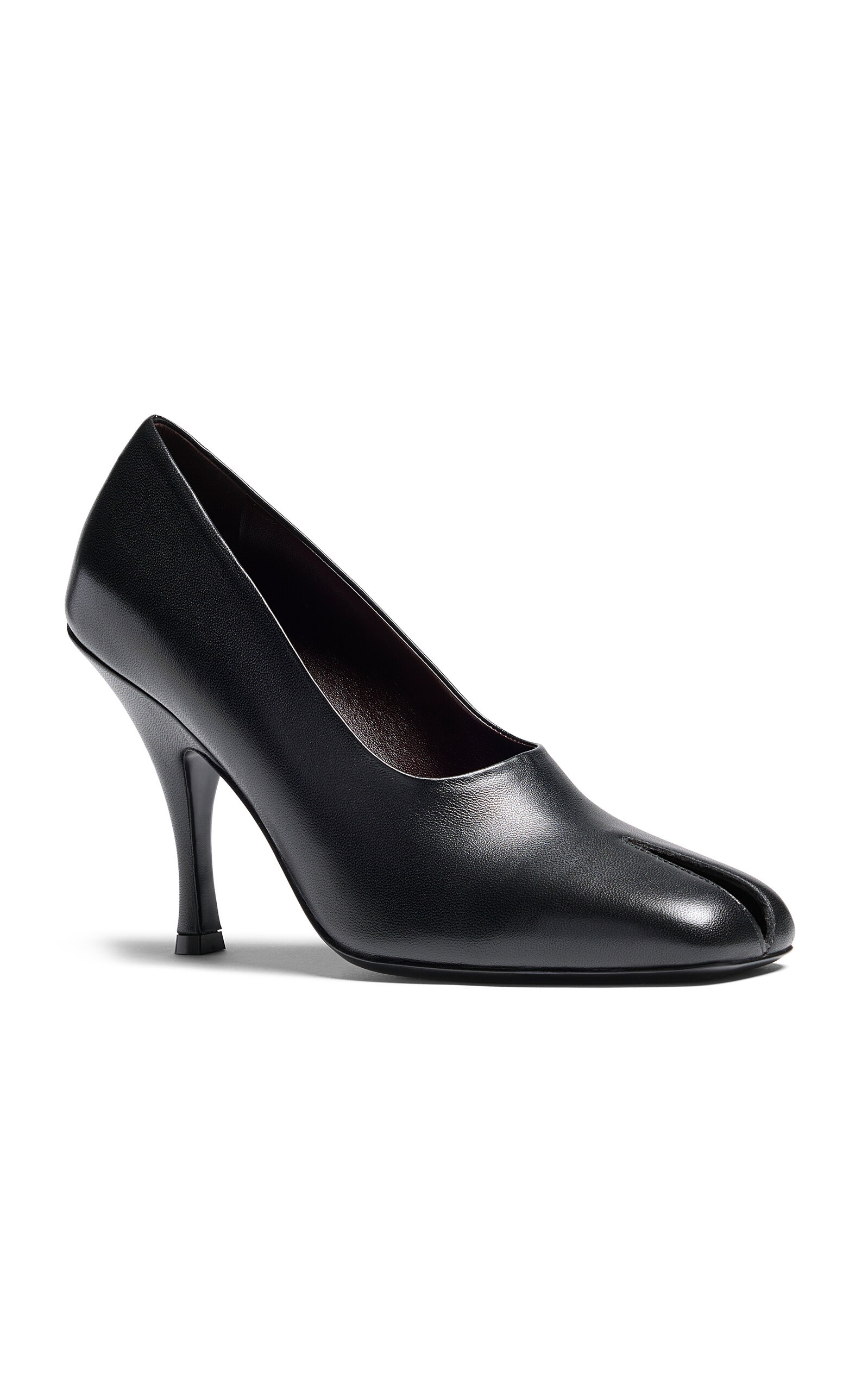 Eva Peep Toe Leather Pumps black - 1