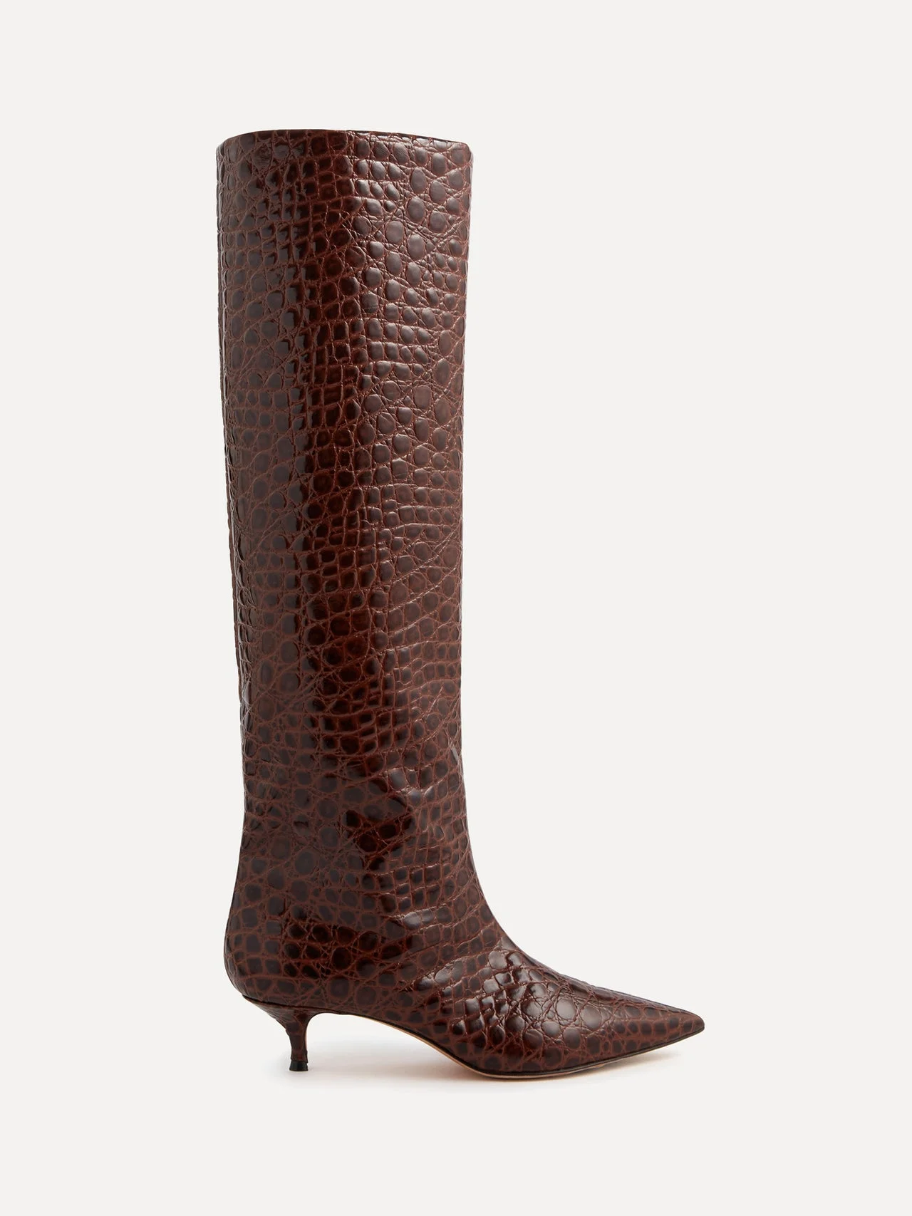 Babouche Kitten Boot / Castagna Leather Croc Effect - 1
