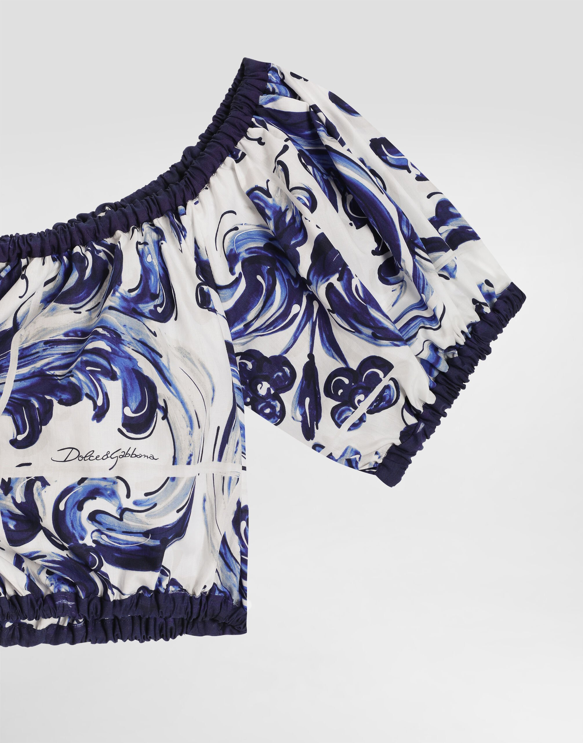 Majolica-print cotton top - 6
