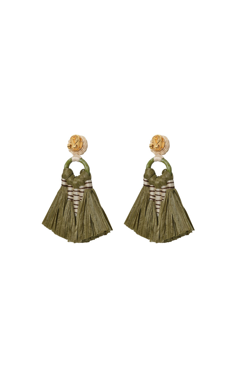 Johanna Ortiz Eternal Existence Palm Drop Earrings green outlook