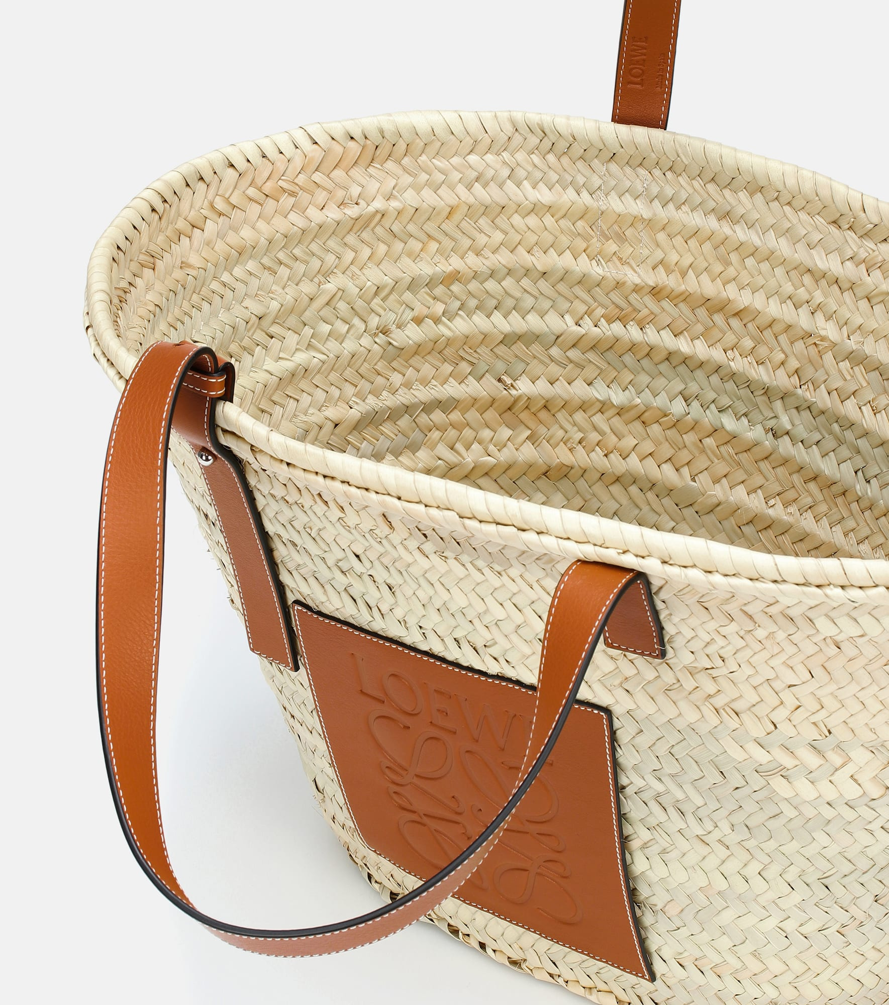 Large leather-trimmed basket tote - 3