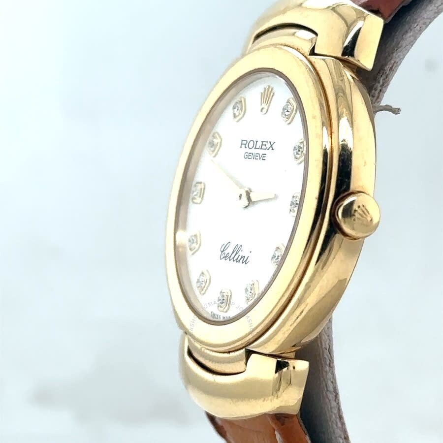 Pre-owned Rolex Cellini Quartz Diamond White Dial Ladies Watch 6622/8 - 4
