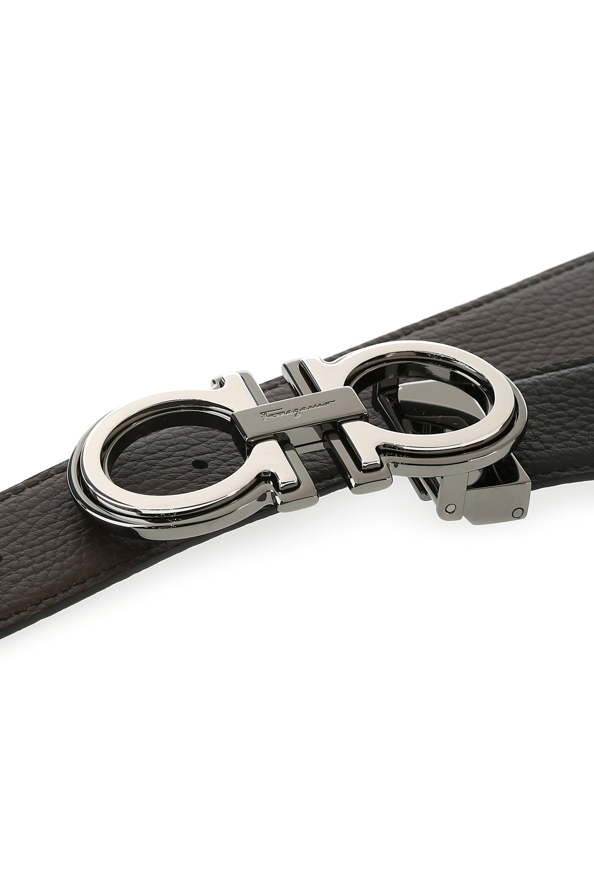 Black leather reversible belt - 4