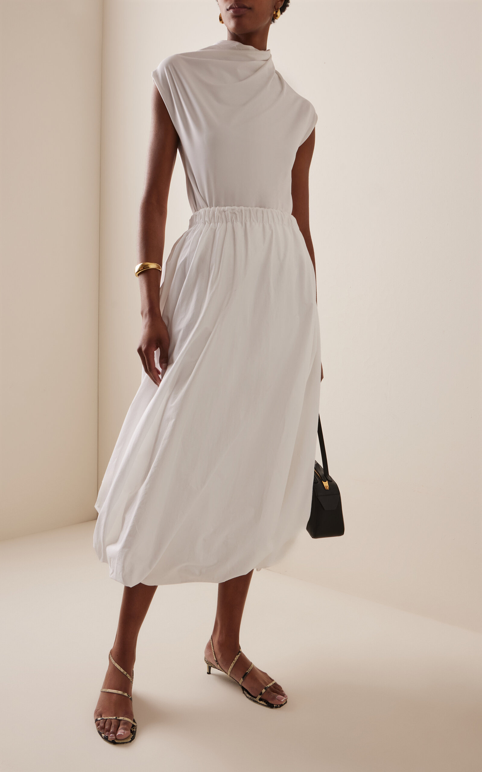Twist-Hem Cotton Skirt white - 2