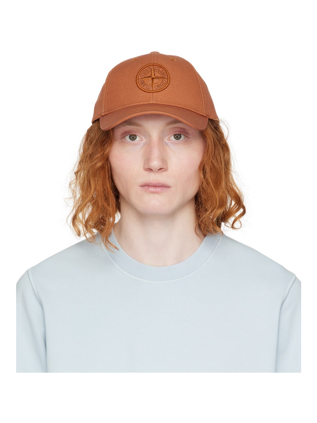 Orange Embroidered Cap - 1