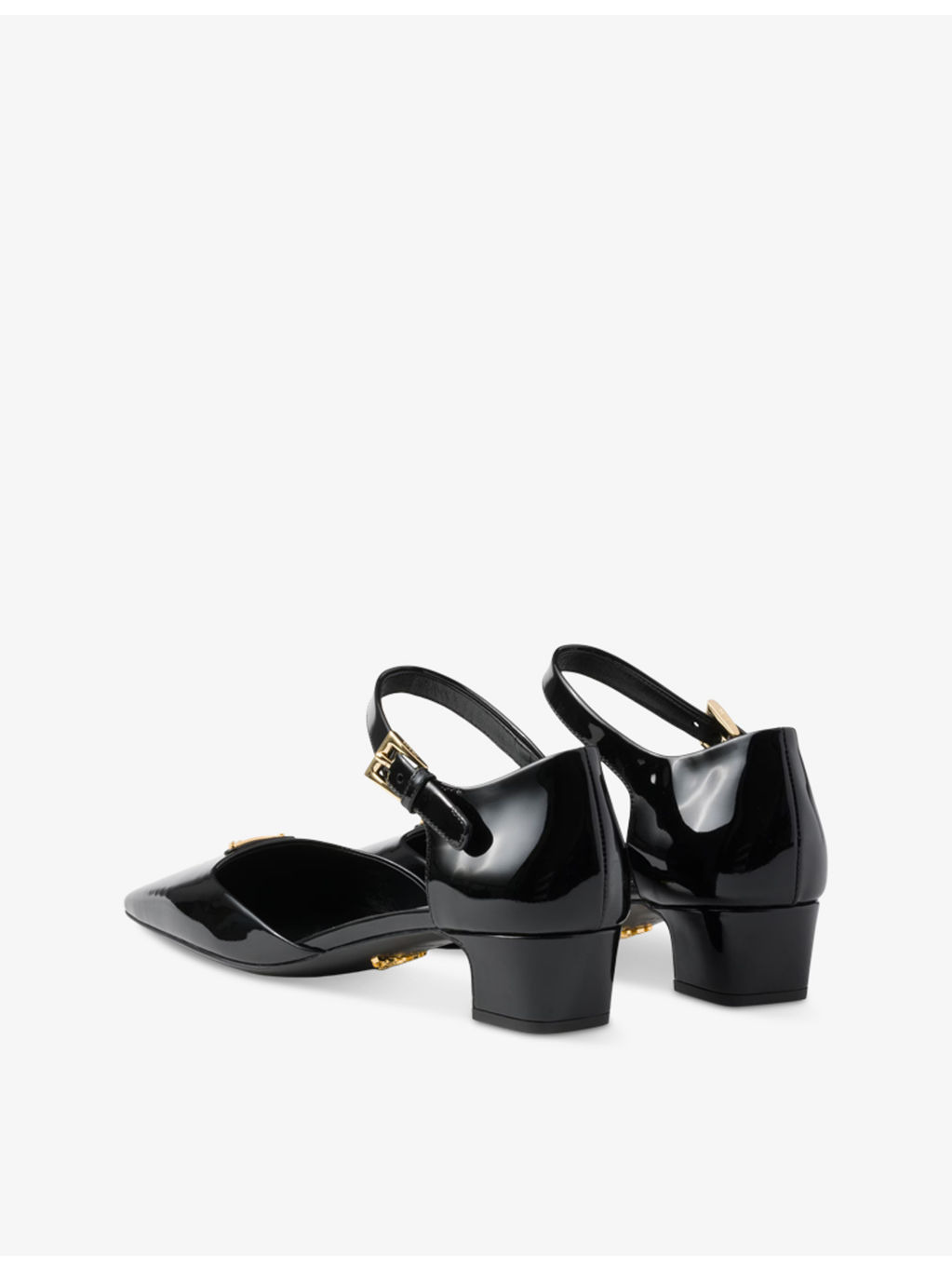 Brand-plaque patent-leather Mary Jane courts - 4