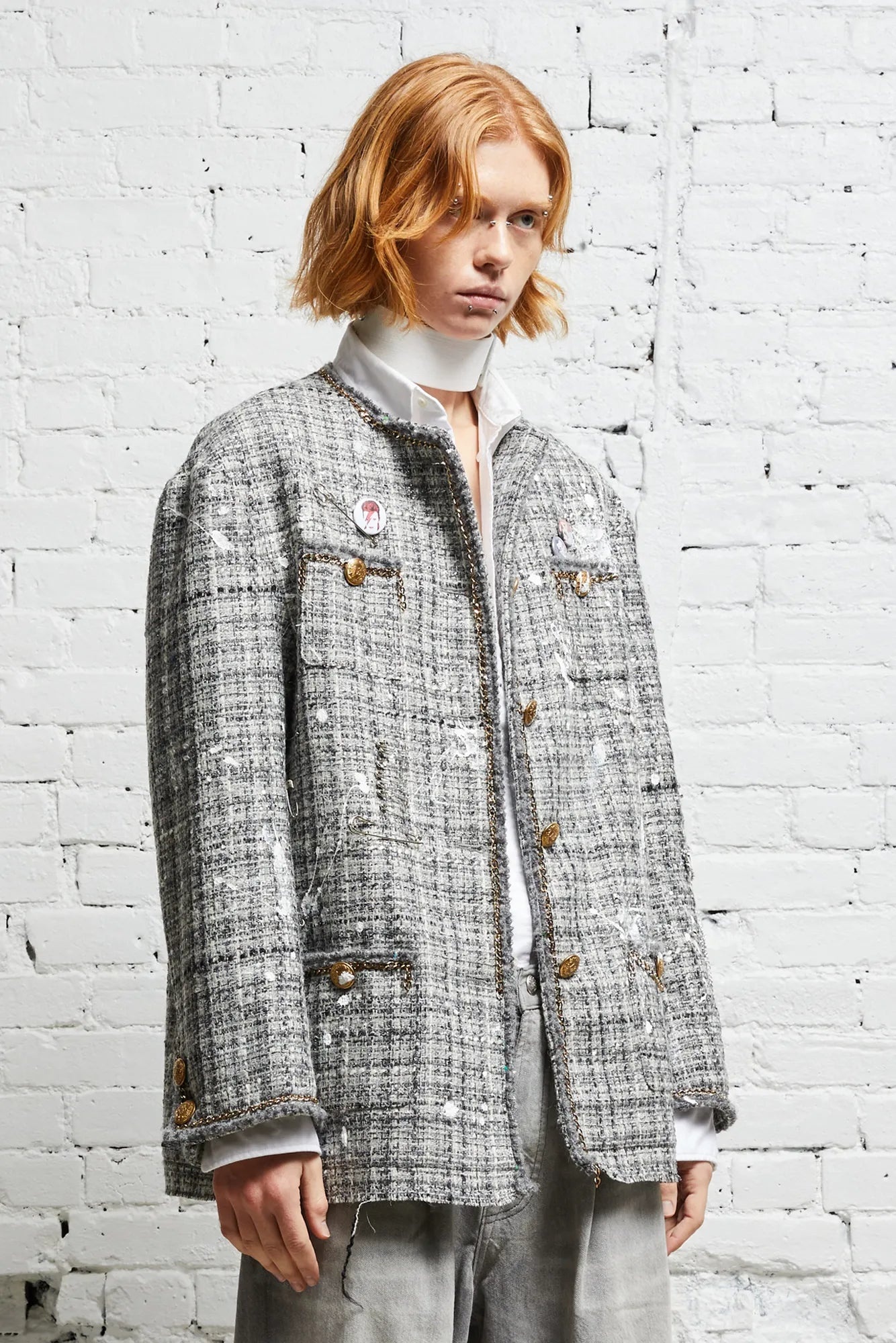 SLOUCH JACKET - GREY TWEED - 4