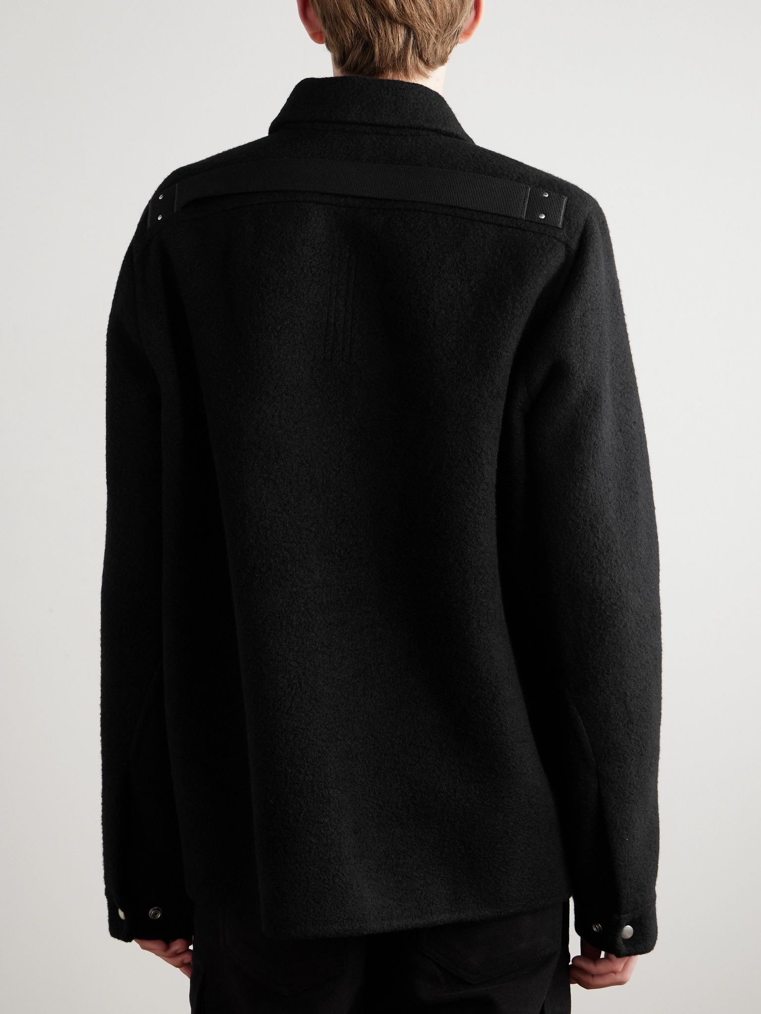Brad Webbing-Trimmed Double-Faced Cashmere Bomber Jacket Black - 4