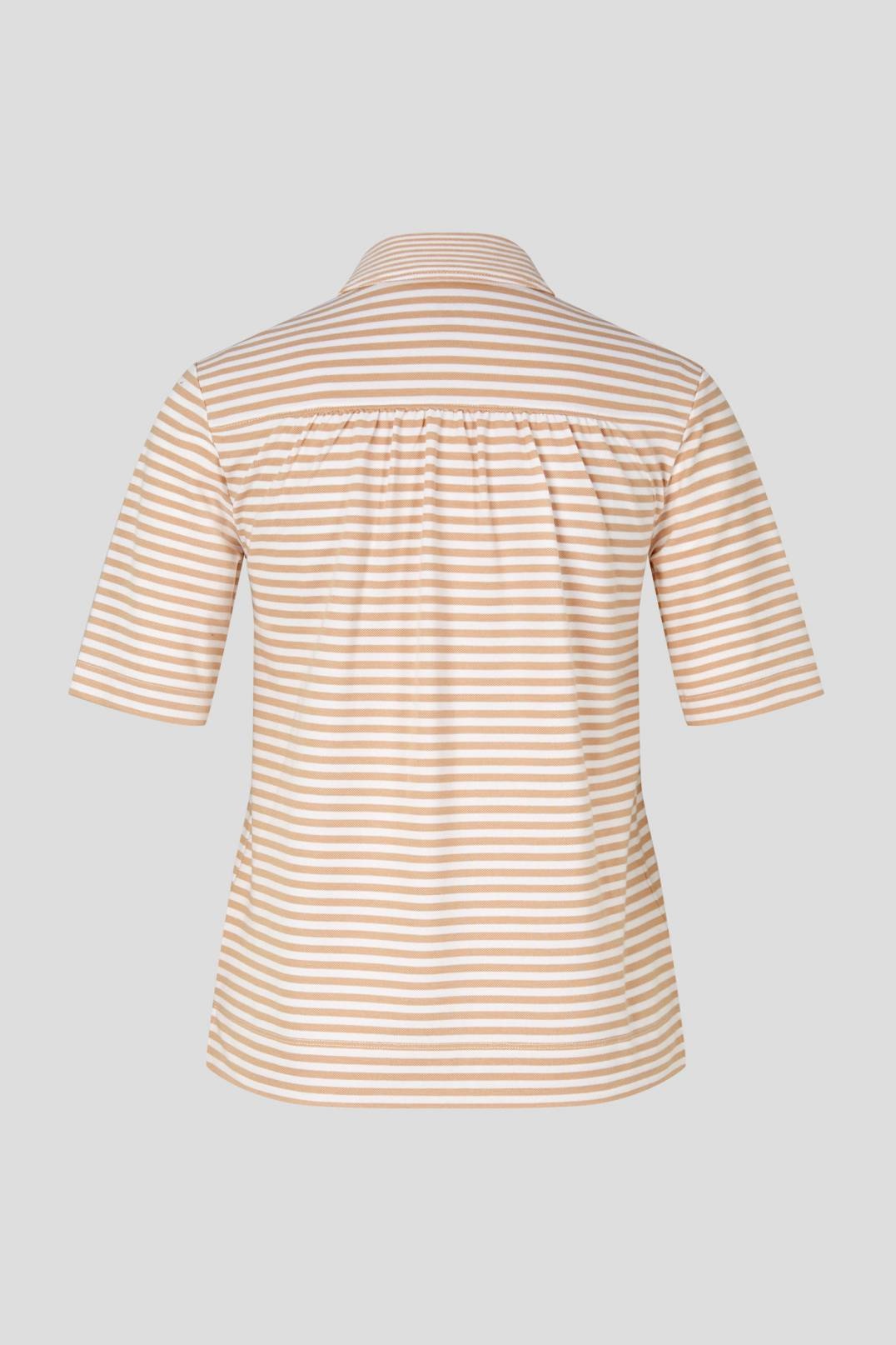 PEONY PIQUÉ POLO SHIRT IN CARAMEL/WHITE - 5
