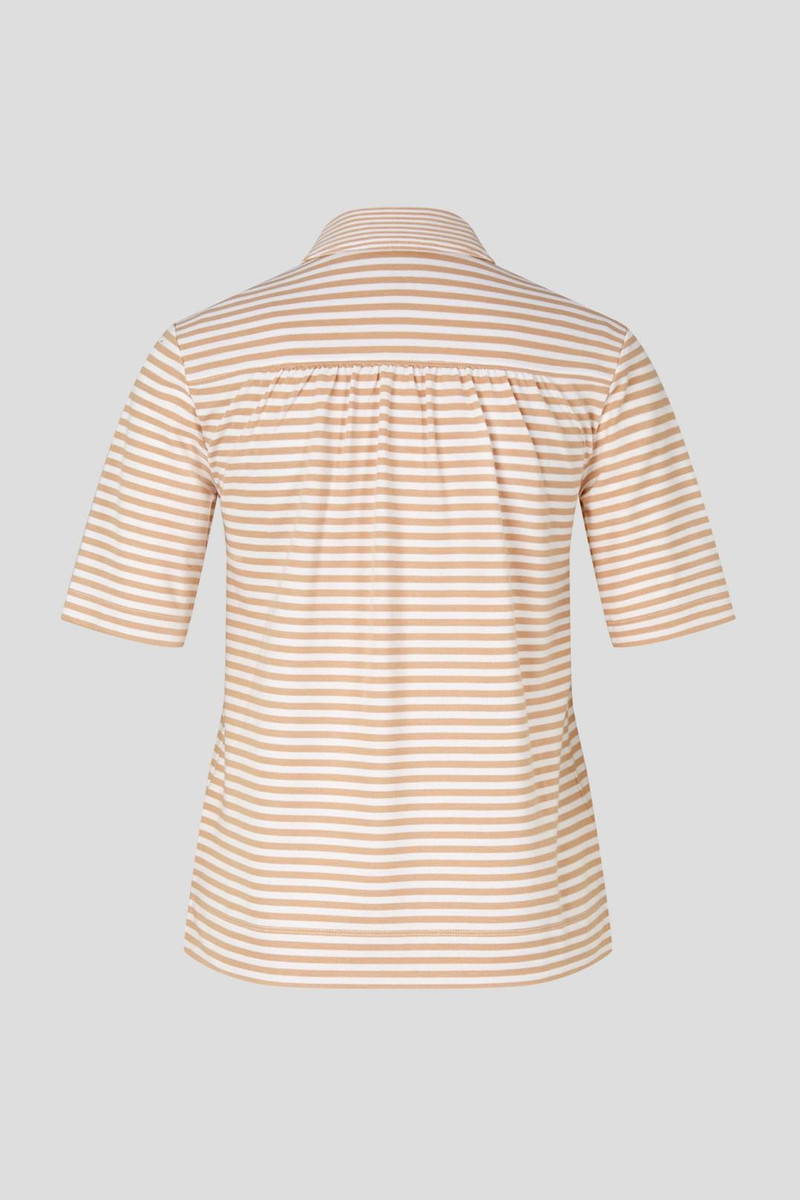 BOGNER PEONY PIQUÉ POLO SHIRT IN CARAMEL/WHITE outlook