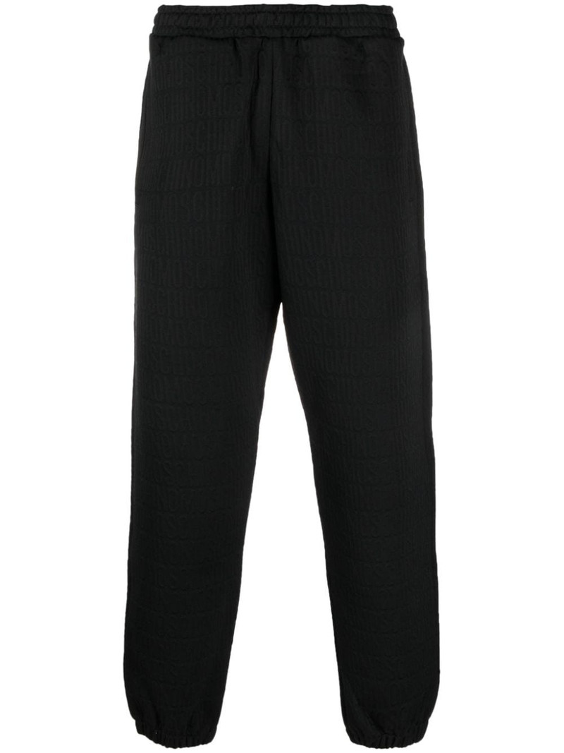logo-pattern elasticated-waistband track pants 1